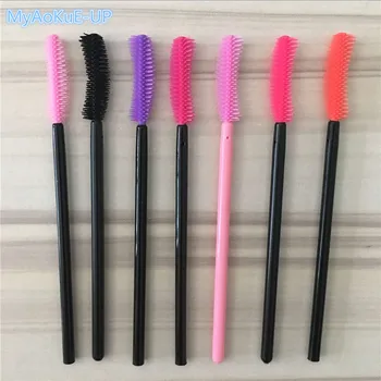 

Wholesale 1000pcs Knife Shape Silicone Disposable Makeup Brushes Tools 7 Colors Mascara Wands Applicator For Eyelash Extension