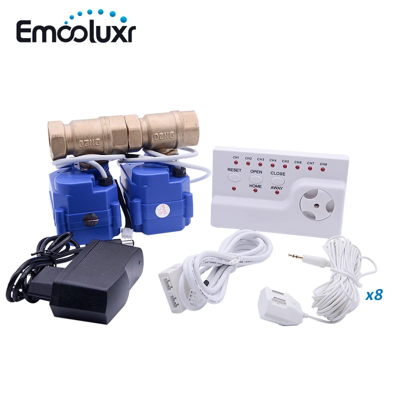 

Hot selling Water Flood Stopper Water Leakage Alarm System with 2pcs 3/4" Electric Ball Valve(DN20) for Hot and Cold Water