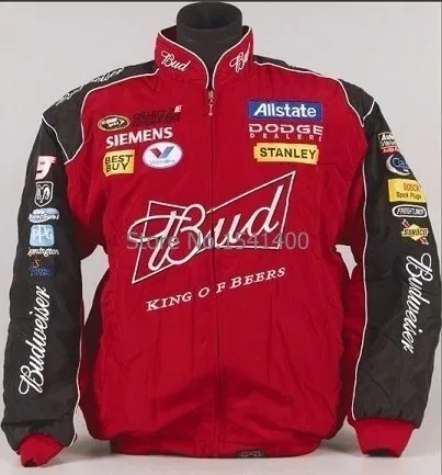 

Winter Motorcycle Race Budweiser jacket Motorbike For Men regular embroidery Coat