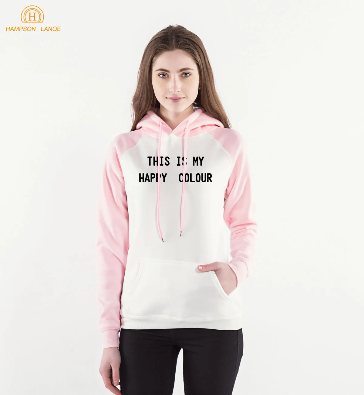 Pink White This Is My Happy Color Funny Hoodies Adult 2019 Spring