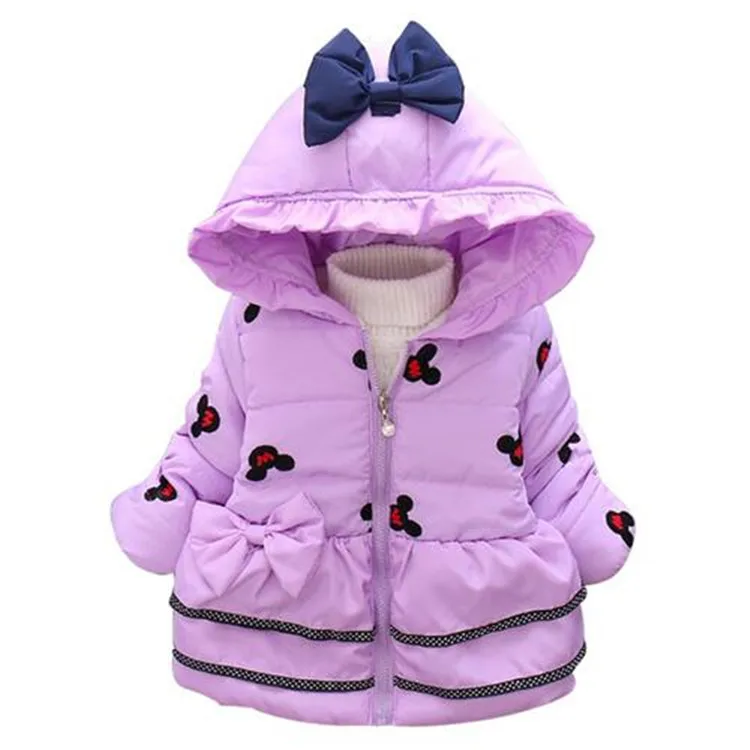 

chcdmp New Minnie Baby Girls Jacket Kids Winter Cartoon Lovely Keeping Warm Coat Children Cotton Fashion Hooded Thick Outerwear