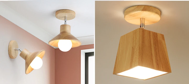 Lâmpada do Teto Cobre e Tons Ferro Madeira Sombra Luz Pingente Triângulo Metal Teto Lampshades E27 5w - 25 triângulo metal teto lampshades