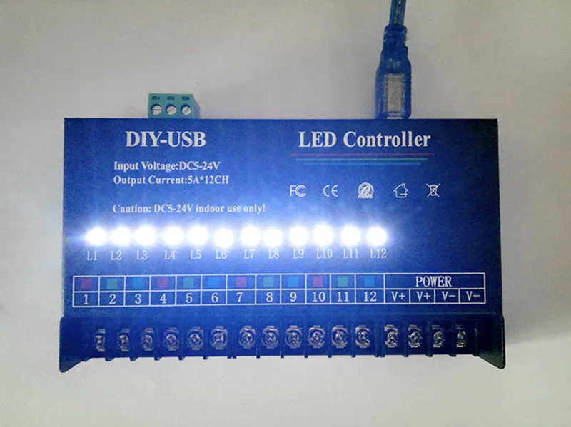 USB DIY светодиодный RGB/RGBW контроллер 12 программируемых канала 12V 24V 5A * 12CH 3528 5050 один