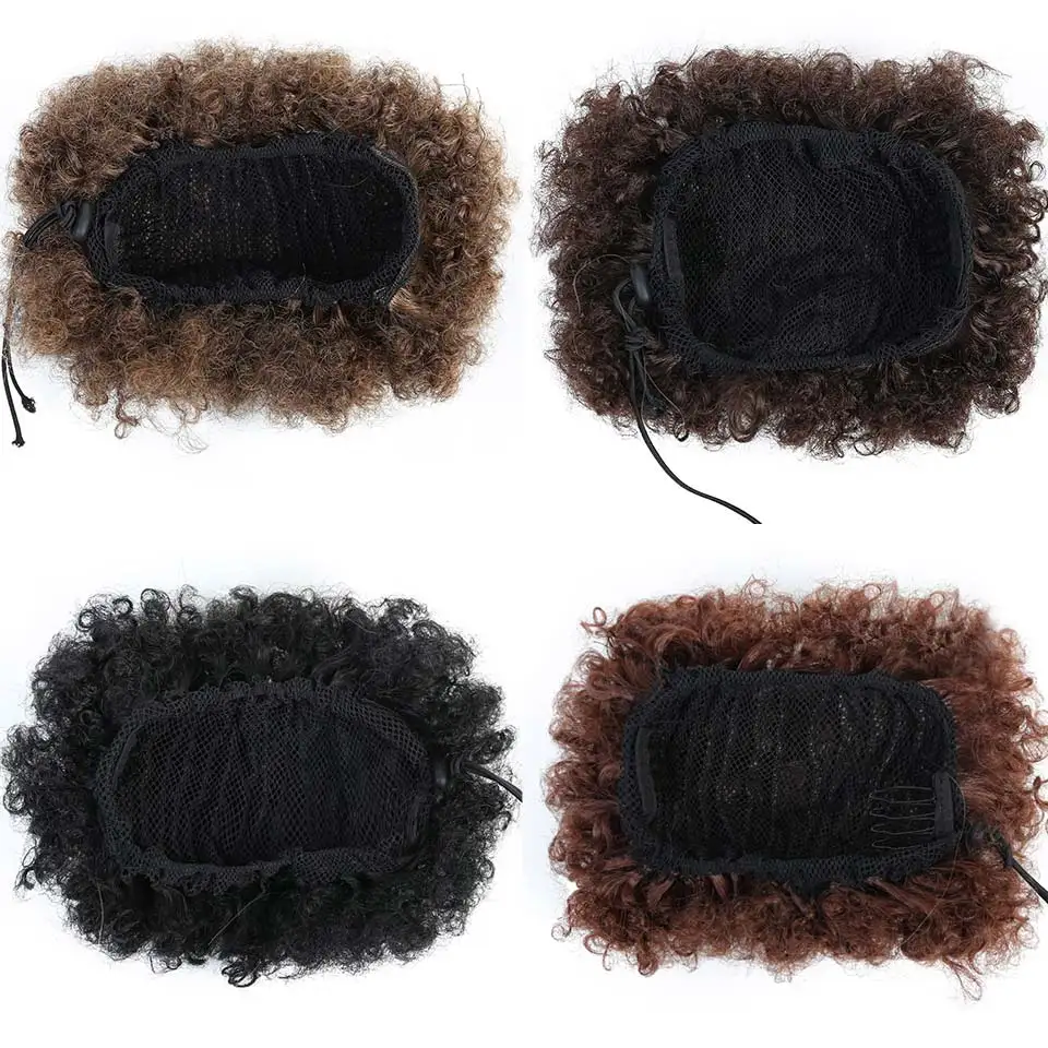 MEIFAN женский короткий кудрявый шиньон со шнурком в конский хвост шиньон Наращивание волос Синтетические африканские волосы сумка