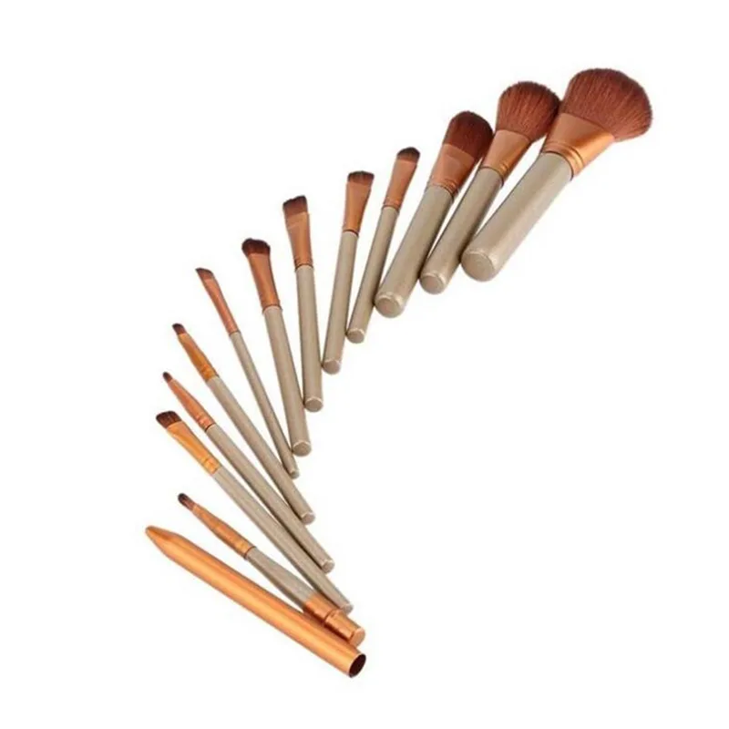 Conjunto de Escova de Maquiagem Moda Marca Feminina Premiuim Alta Qualidade Macio Taklon Cabelo Profissional Maquiagem Artista Escova Kit Ferramentas 12 Pçs 2 Moda 12 pçs marca feminina premiuim conjunto