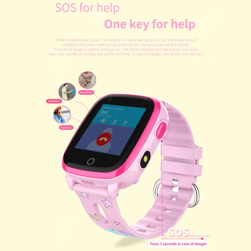  DF33 Smart watch 4G WIFI IP67 Waterproof GPS Children Baby Phone Smart Watch Cute SOS Location Trac