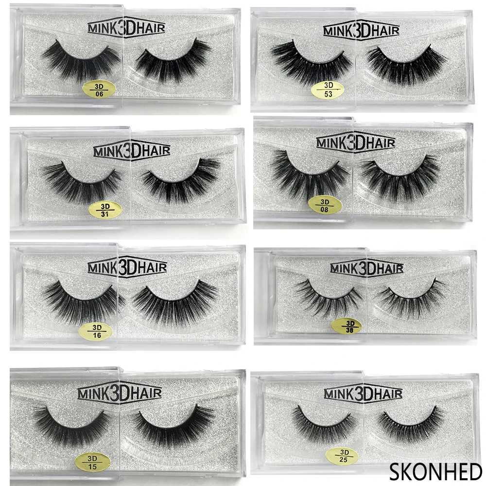 

1 Pair Handmade 3D Faux Mink Hair False Eyelashes Thick Long Wispies Eye Makeup Natural Cruelty-free Extensions Eyelash