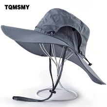 Chapéus de sol unissex para mulher aba larga pescador boné caminhadas acampamento gorros ao ar livre à prova dwaterproof água tecido chapéu anti-uv balde bonés