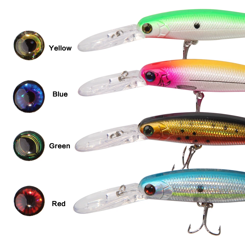 72Pcs 5D Fishing Lure Eyes Fly Tying Material Holographic