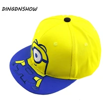[DINGDNSHOW] модная детская бейсбольная кепка с героями мультфильмов, хип-хоп шляпа, хлопковая Милая Кепка с миньонами для мальчиков и девочек