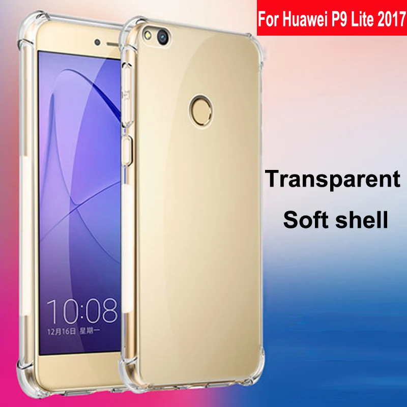 Роскошный противоударный прозрачный мягкий чехол для Huawei P9 Lite 2017 телефона