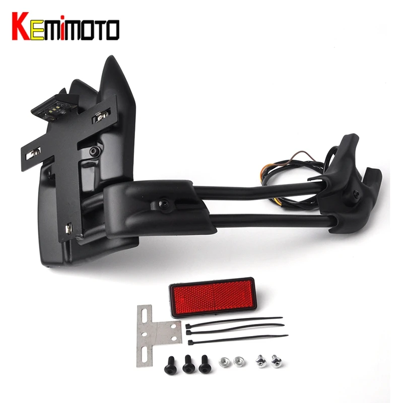 

KEMiMOTO For YAMAHA TMAX 530 TMAX530 2012-2018 Rear Hugger Mudguard Fender Eliminator Plate Holder LED Light T-MAX 530 2016 2017