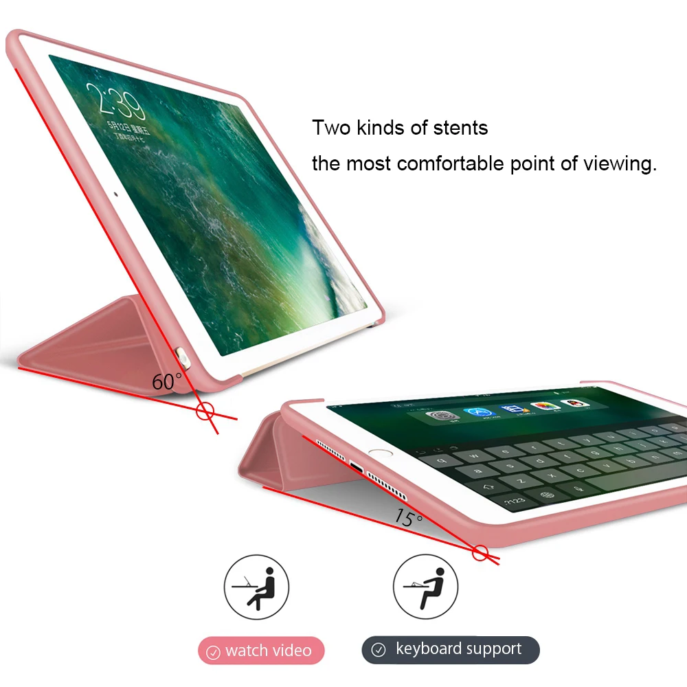 Для iPad чехол 6th Gen для iPad Pro 11 силиконовый мягкий чехол из искусственной кожи Smart Cover Funda для iPad 6го поколения чехол 9,7