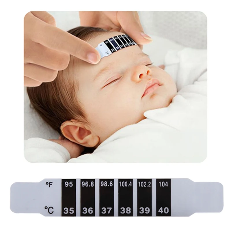

10pcs Newest Arrivals Hot Babies Infant Baby Fever Forehead Strip Head Temperature Test Thermometer Sticker Termometro