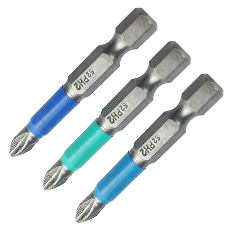 

1pc 50mm PH2 Magnetic Screwdriver Bit Set 1/4" Hex Shank Anti Slip Phillips Electric Power Tool Accessories Random Color