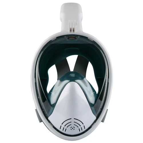 Full Face Snorkeling Mask Underwater Anti Fog Diving Mask Snorkel with Breathable Tube Swimming Training Scuba Diving Mask - Цвет: Dark Green White