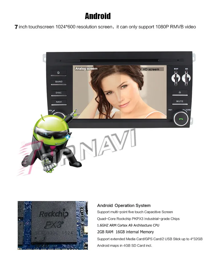 Sale Topnavi Quad Core Android 7.1 Car DVD Player for Poesche Cayenne 2003 2004 2005 2006 2007 2008 2009 2010 Radio GPS Navigation 24