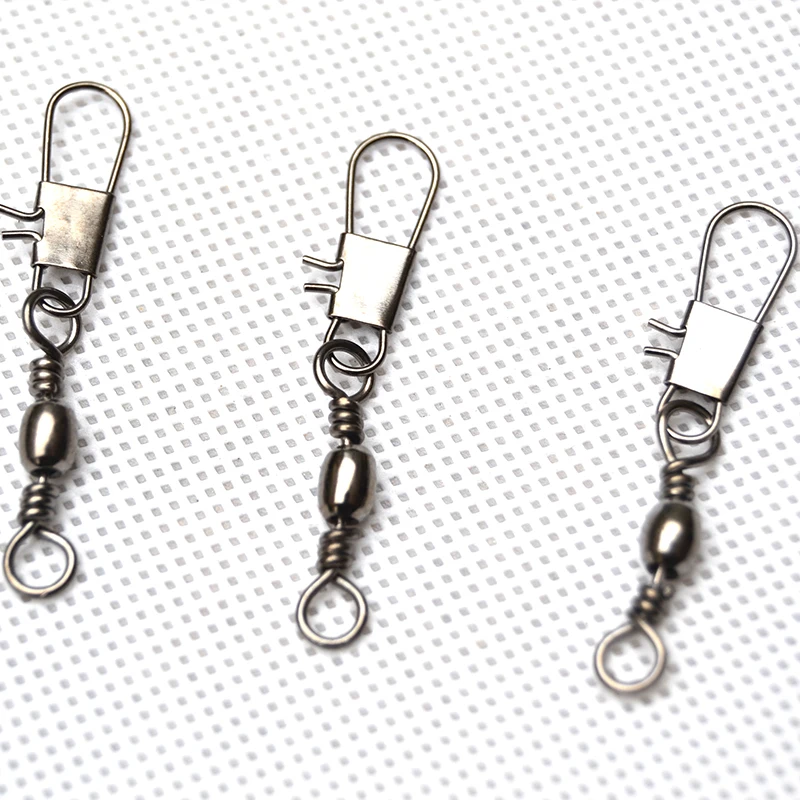 

50pcs swivels interlock snap pesca fishing lure tackles winter fishing gear accessories Connector swivel carabiners for fishing