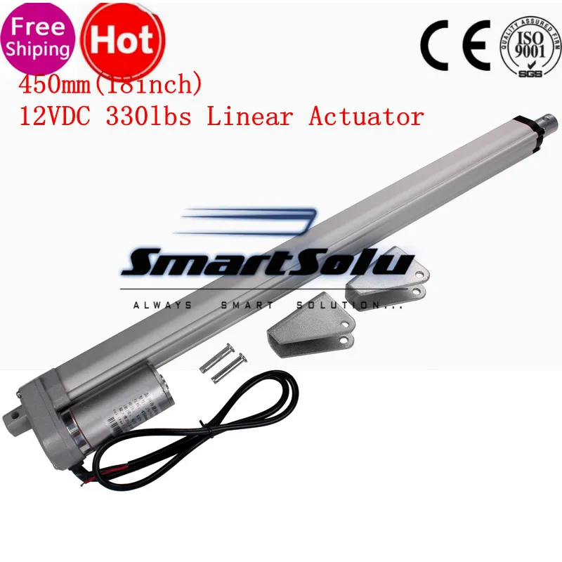 

Electric Linear Actuator 12v DC Motor 450mm Stroke Linear Motion Controller 4mm/s 1500N Heavy Duty Lifter