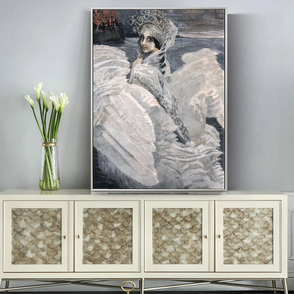 Русские Знаменитые Картины репродукции на стене от Mikhail Vrubel Лебедь принцесса стены искусства холст картина для декора гостиной