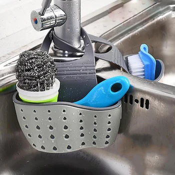 

New Sink Shelf Soap Sponge Drain Rack Bathroom Holder Storage Suction Cup Kitchen Organizer Sink Kitchen Accessories Wash Gadget