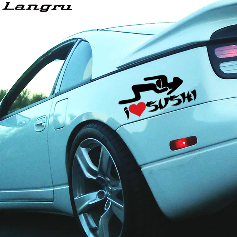 Langru новый дизайн I Heart Sushi Love Srticker Забавный автомобильный Стайлинг мотоцикл