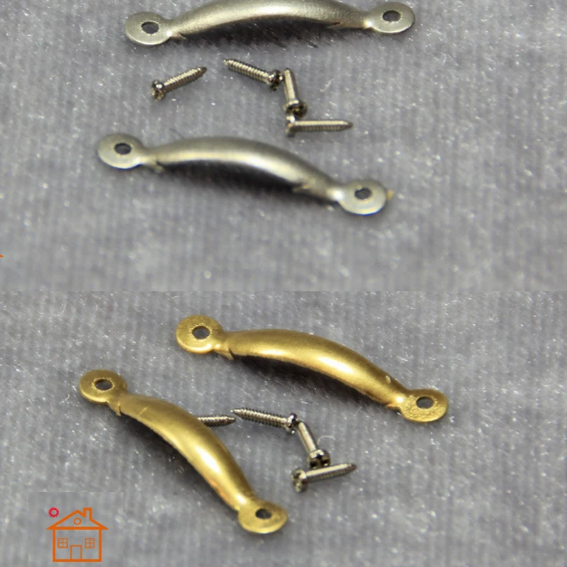 

DIY Dollhouse Mini Silver Bronze Handle Screw 1/12 Scale Door Drawer Accessories #AD03