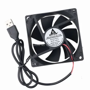 

50Pieces LOT Gdstime Mini 8CM 80mm x 25mm 5V USB Heatsink Computer Case Cooling Fan Hydraulic