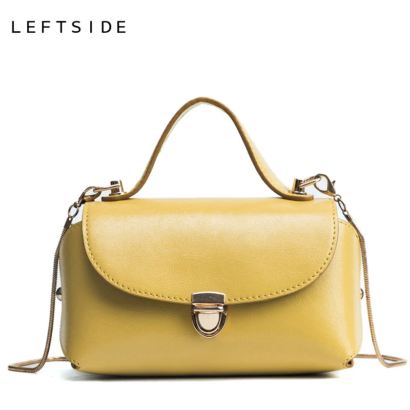 

LEFTSIDE Bags For Women 2018 Fashion Female MINI Crossbody Bag Ladies Chain Handbags Hand Bags Small Cross Body Bag Yellow Black