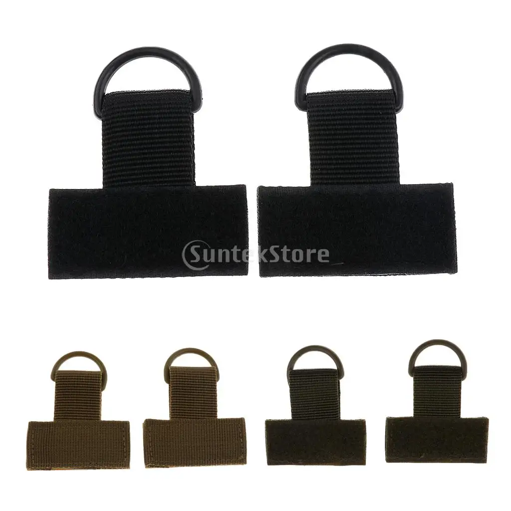 2pcs Outdoor Backpack MOLLE System Nylon bing T Hook & Loop D Key