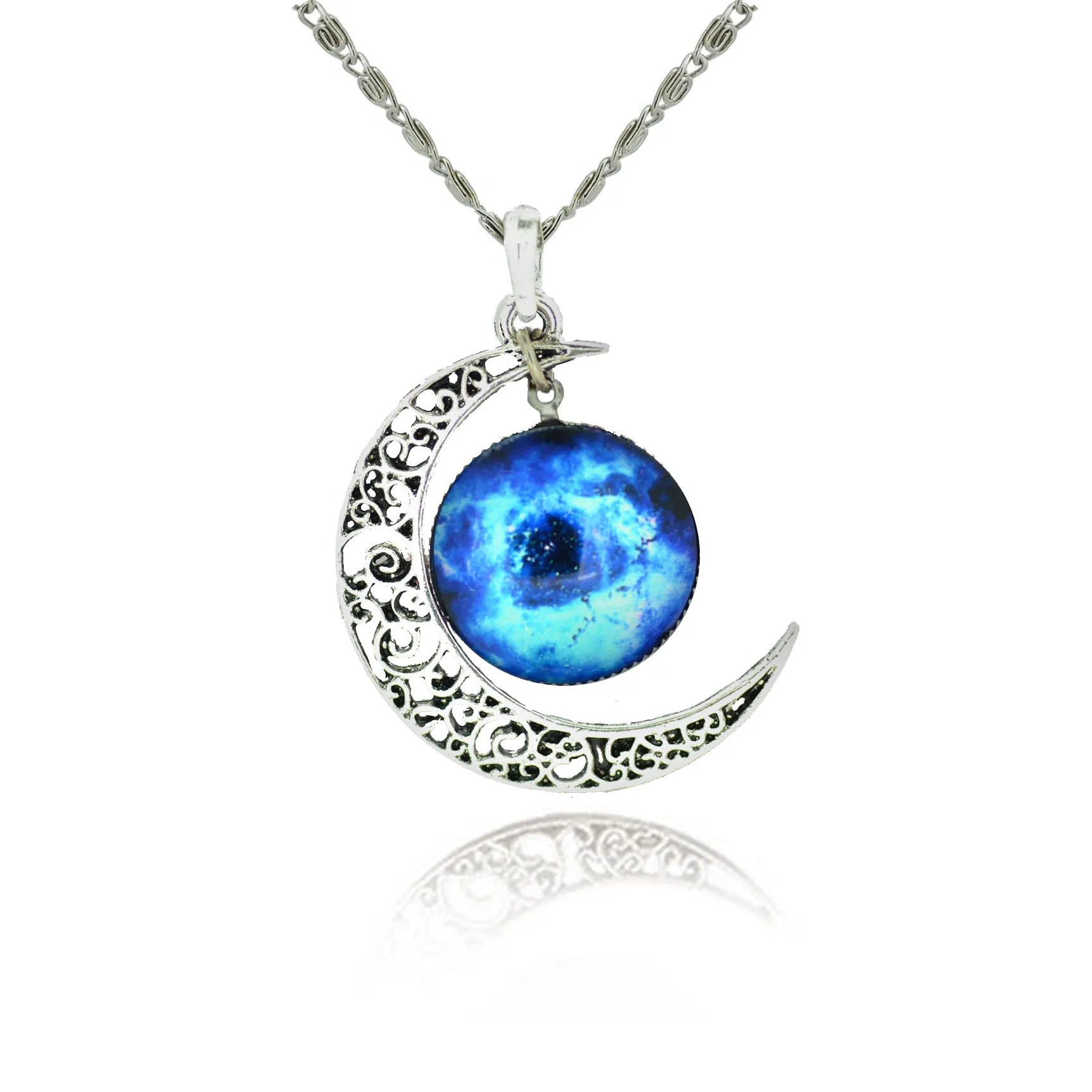 LIEBE ENGEL новейший серебряный цвет ювелирные изделия из стекла Galaxy Ювелирные наборы массивное ожерелье гвоздики браслеты с серьгами браслеты для женщин