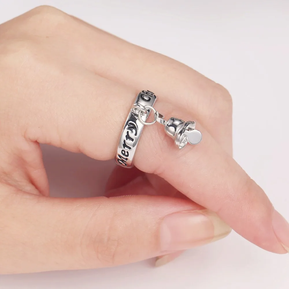Buy Merry Christmas jewelry unisex rings with charm