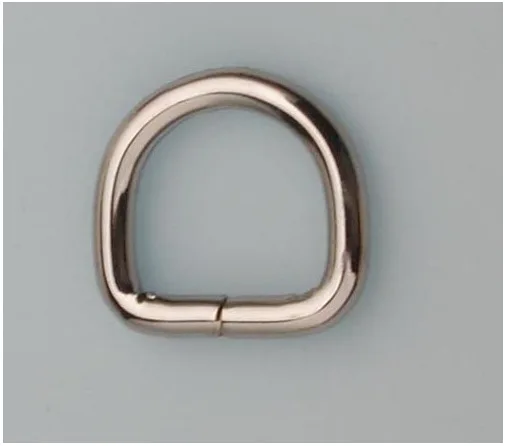 

4.0mm 14*15mm 1/2 inch inside nickel color open steel d ring hardware metal d-ring for bag,free ship wholesale price