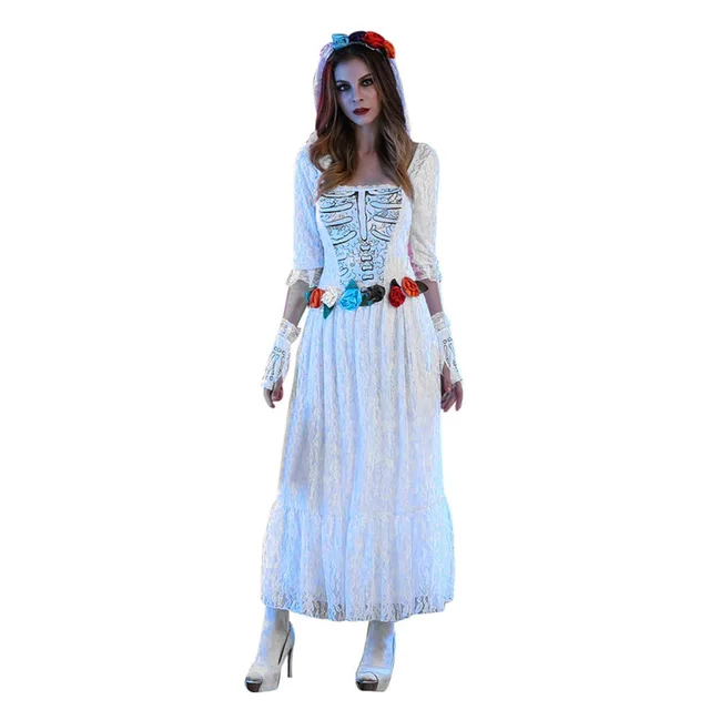 new crazy white corpse bride costume for adult women cosplay costume halloween costumes fantasia cosplay fancy