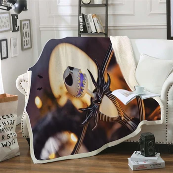 

Amazing Design The Nightmare Before Christmas Blanket Plush Sherpa Fleece Bedspread Blanket for Kids Youth Throw Blanket