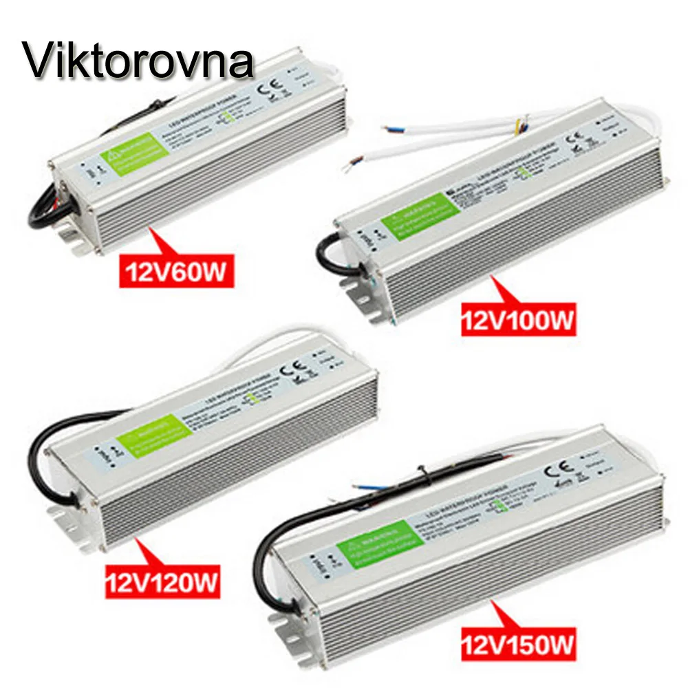 

Viktorovna AC 110V 220V to DC12V LED Driver IP67 Waterproof Lighting Transformers Power Supply Adapter for Outdoor Light