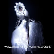 New Led Light Up Sexy Lady Party Dress DS Clothing Led Luminous Performance Dance Suit DJ