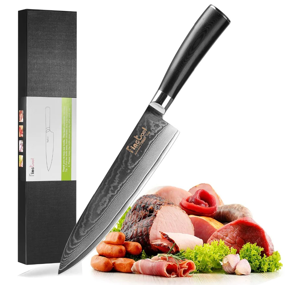 

8" Chef Knife Japanese Kitchen Knife Damascus VG10 67 Layer Stainless Steel Knives Ultra Sharp Micarta Handle