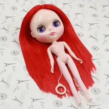 Обнаженная кукла blyth, красные волосы Заводская кукла, KSM 0007 подходит для DIY Изменить игрушка BJD для девочек