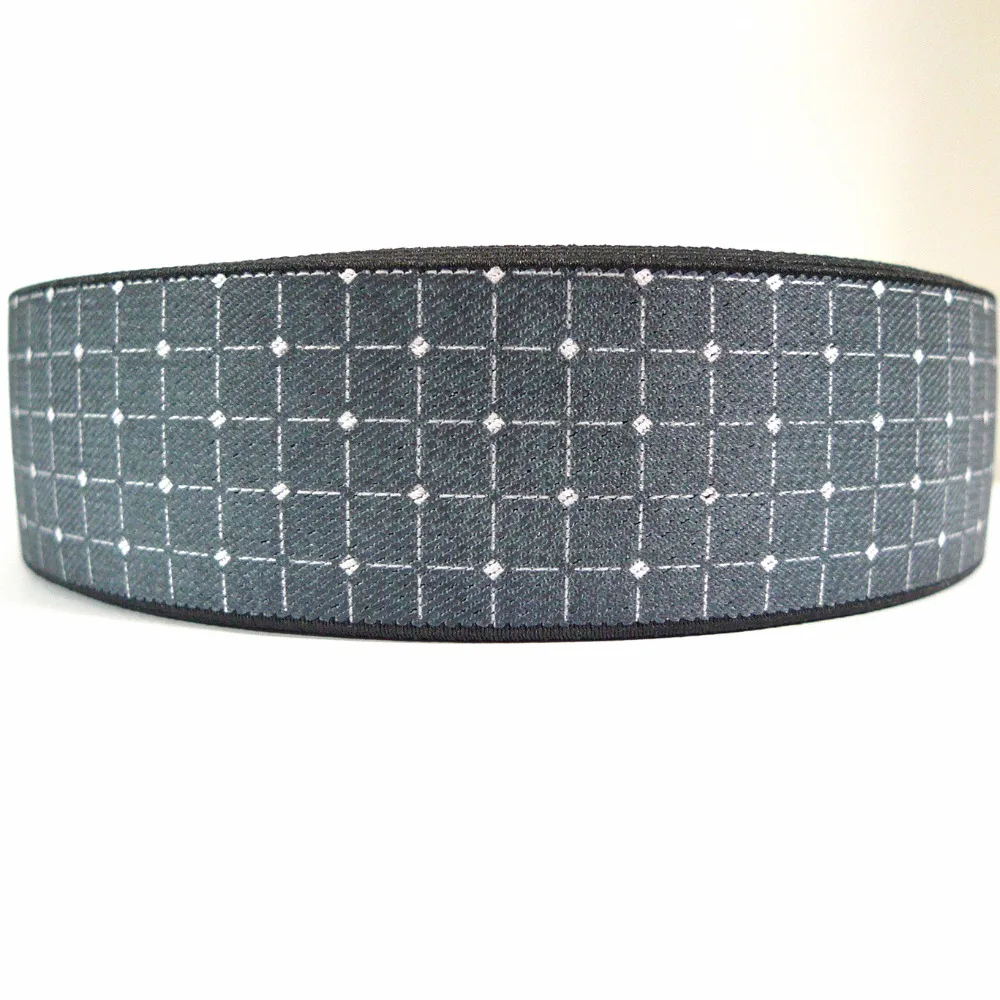 

12 Meters 1.4" 35mm Wide White Dots Pattern Sublimation Printing Braces Elastic Webbing Great For Men's Suspender Making