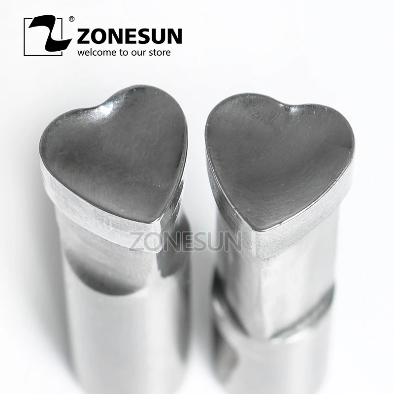 

ZONESUN Heart Shape Tablet Press 3D Punch Stamping Mold Candy Milk Punching Die Custom Logo For Single Punch Die Machine