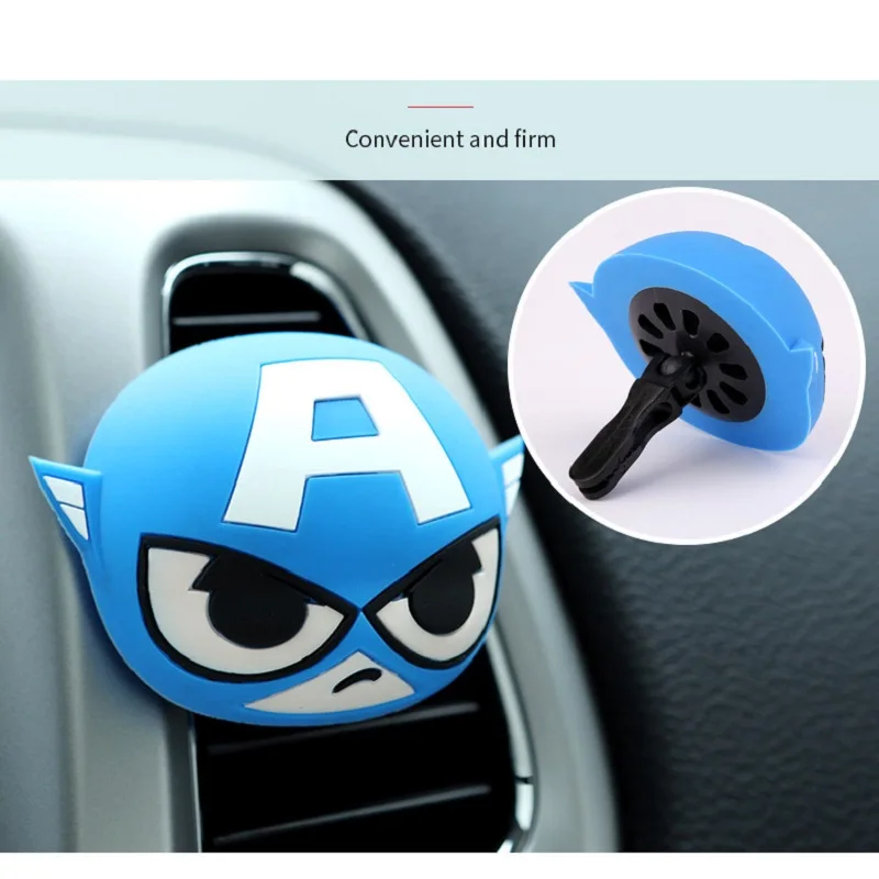 Cartoon Air Freshener with Clip Car Styling Perfume For Air Condition Vent Outlet The Avengers Marvel Superman Batman Fans