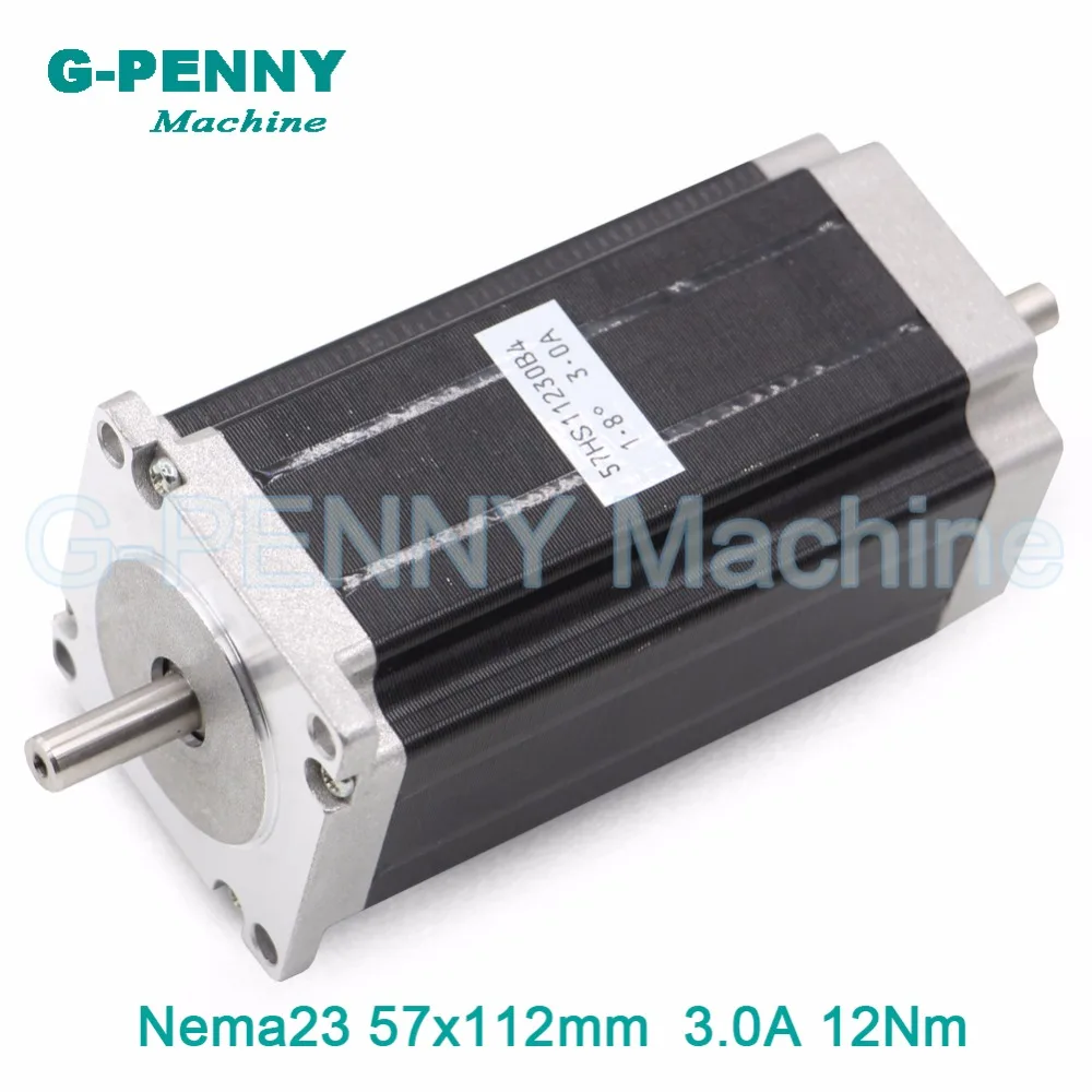 Шаговый двигатель с ЧПУ двойным валом NEMA 23 57x112 мм шаговый 3N.m 3A 428Oz in для 3D принтера