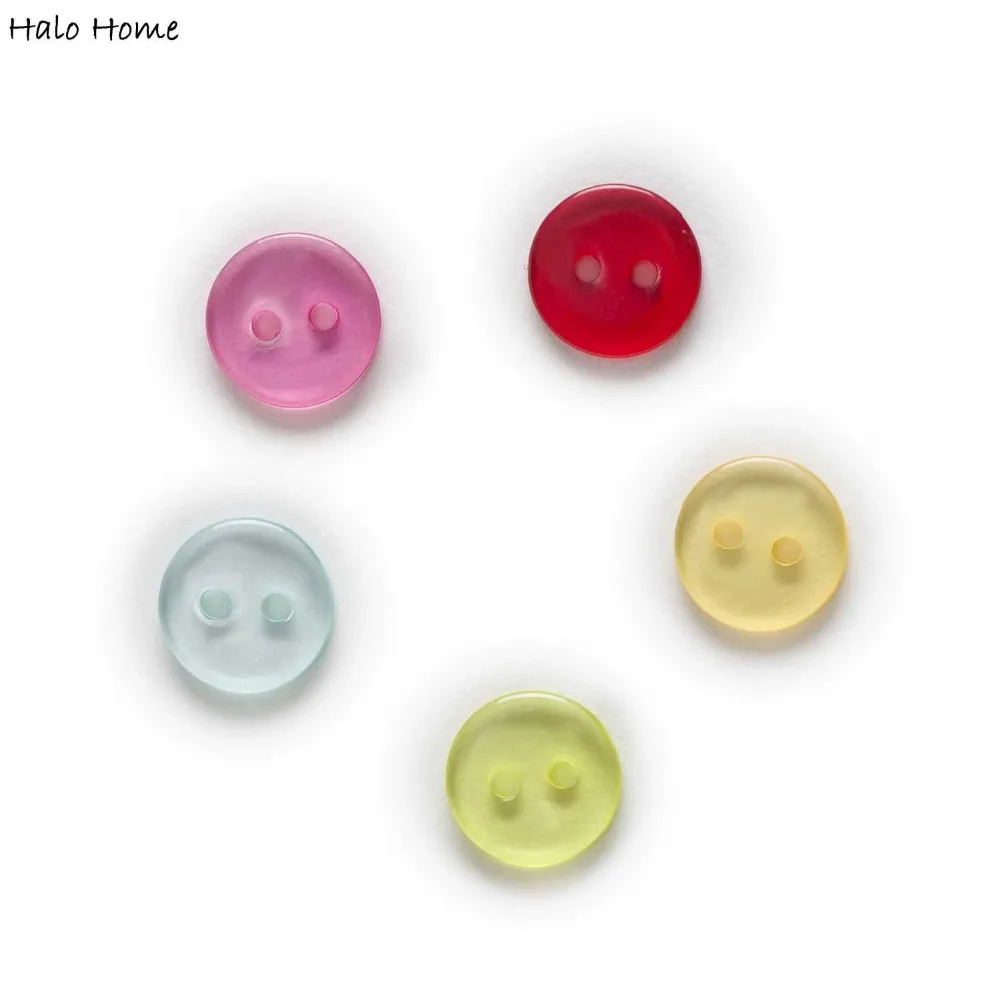 

Translucent Multi-color optional 100pcs 2 Holes Mixed Resin Buttons Clothing Home Decor Sewing Scrapbooking Card Making DIY 11mm