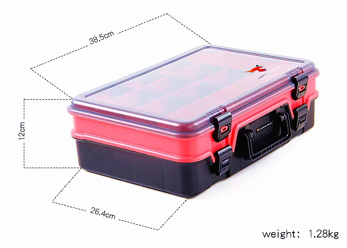 Многофункциональный водонепроницаемый пластиковый ящик для хранения рыболовных снастей, двухслойный рыболовный инструмент, профессиональный чехол, аксессуар 38,5*26,4*12 см