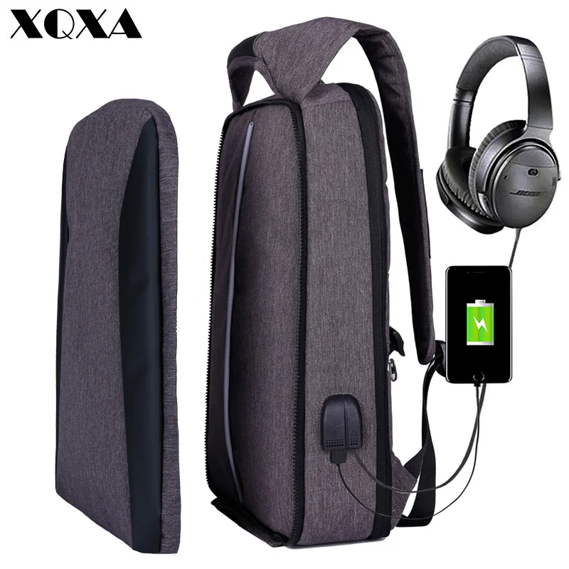 XQXA 17 3 &quotтонкий рюкзак для ноутбука женские/мужские деловые сумки с usb зарядным
