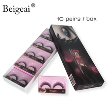 Натуральный накладной макияж ресниц 10 пар сексуальные щипцы для наращивания ресниц Beigeai бренд ручной работы Длинные Объемные Накладные ресницы Набор