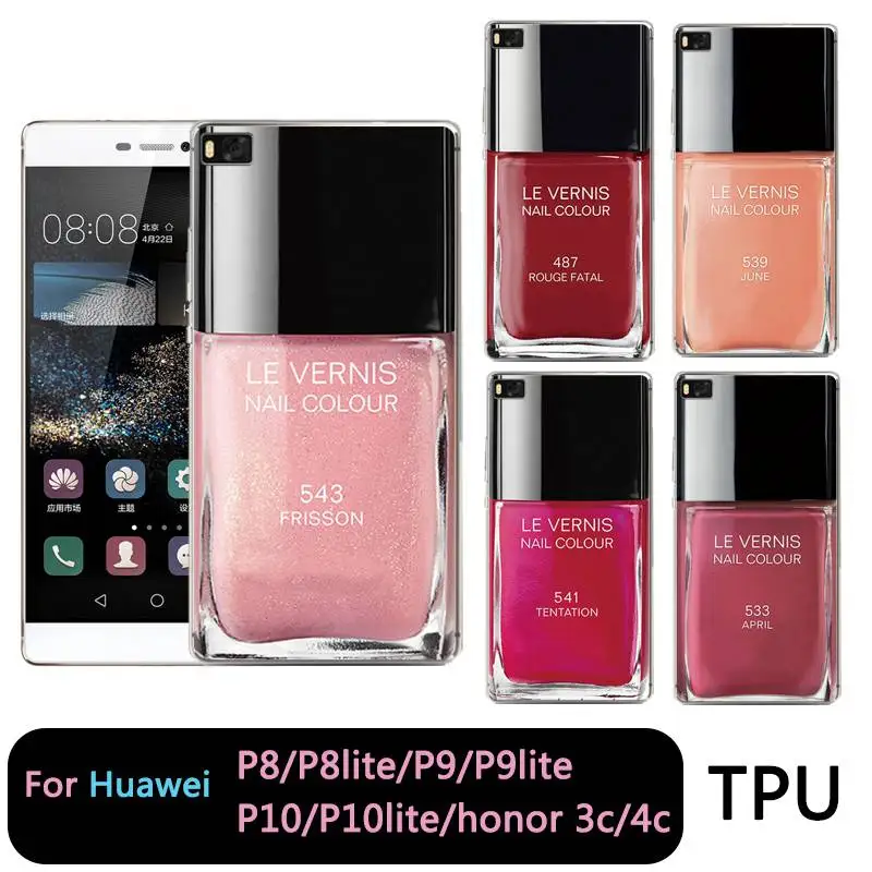QMSWEI TPU Phone Case For huawei P10plus honor7 8 9 Y3 5A 5C 6A 6S 3c 4c P8 P9lite Soft Colorful Nail Polish Cover Free shipping |