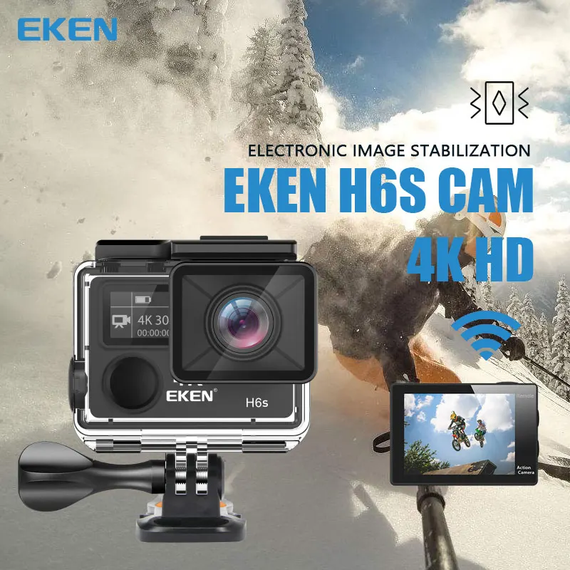 Оригинальная Экшн камера EKEN H6S Ultra HD 4k 30fps с чипом Ambarella A12 водонепроницаемая