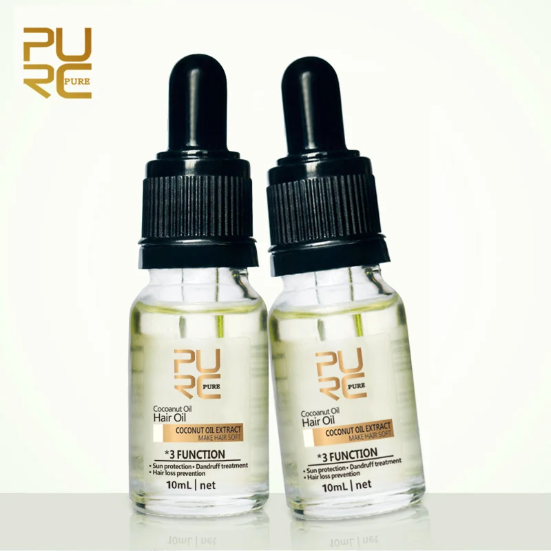 

PURC 2Pcs/lot Hair Loss Prevention Dandruff Extract Coconut Oil Make Hair Moisturizing Smooth Soft Hair Treatment Product 10ml